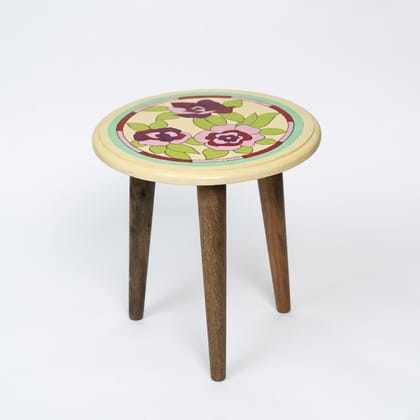 Wooden hand painted Coffee table flower design