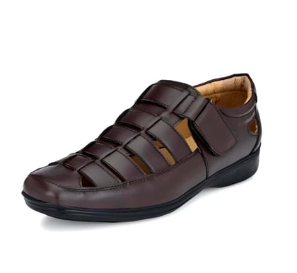 WUGO::Latest Trendy Men Faux Leather Sandals|Brown Outdoor Sandal For Men's & Boys (Free Home Delivery)
