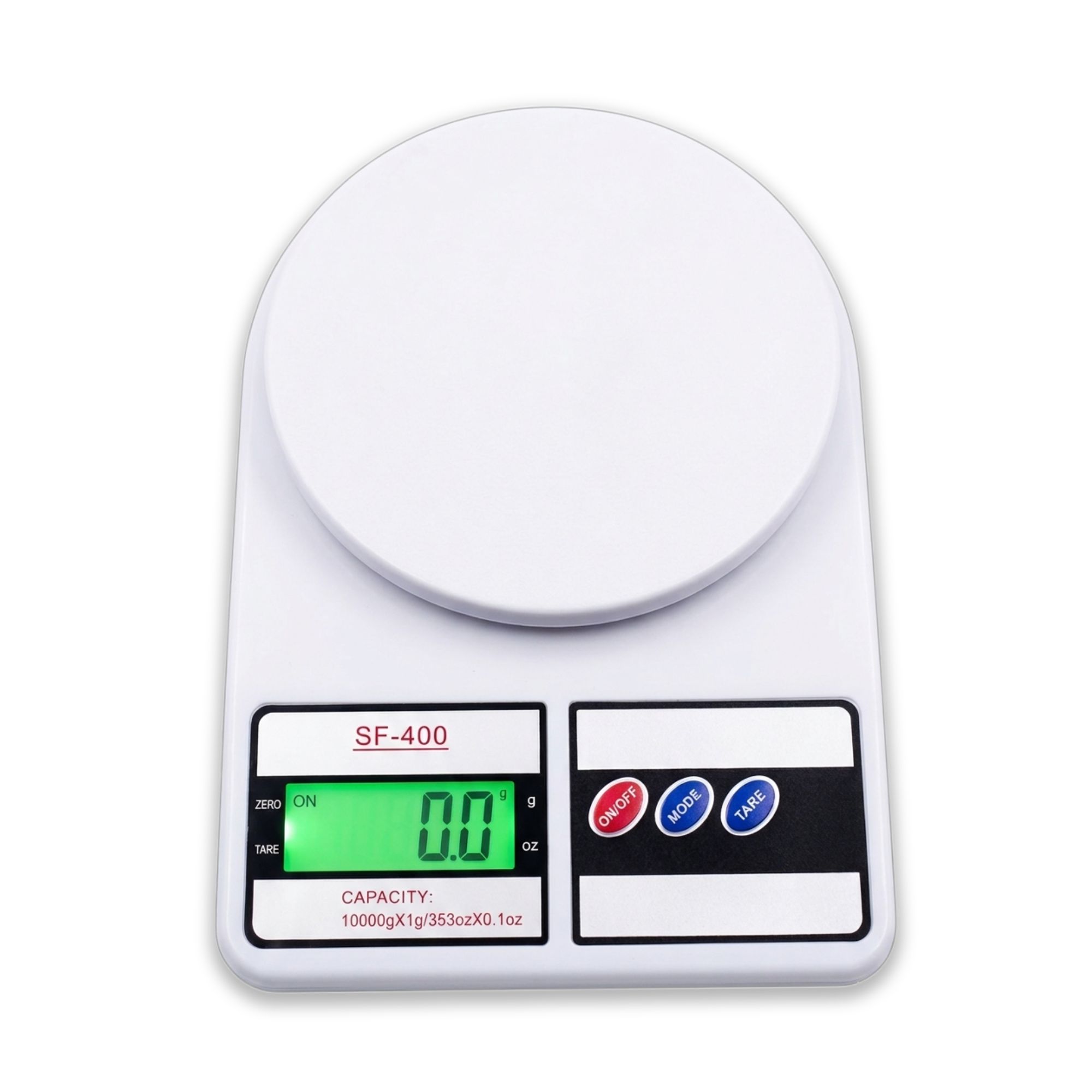 Digital Kitchen Weighing Scale (10kg Capacity) | High Precision Electronic Scale with LCD Display | 1g Least Count for Kitchen, Shops & Courier Parcels | Zero Function & Battery Operated (White)