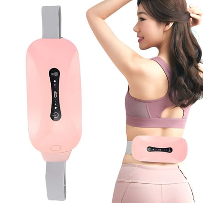 Cordless Menstrual Cramp Relief Belt – Portable Period Pain Relief Heating Pad with 3 Heat Levels & 3 Massage Modes, USB Rechargeable Warm Belt for Stomach, Back & Belly – Comfortable & Adjustable for Women & Girls