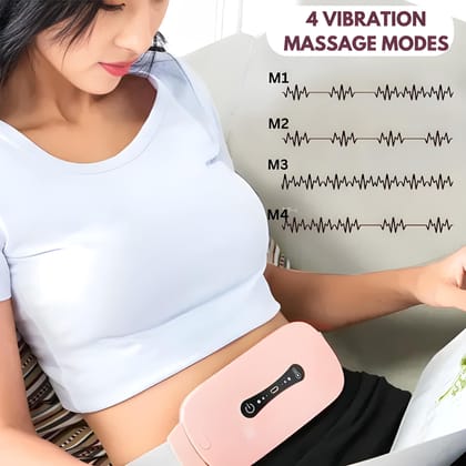 Cordless Menstrual Cramp Relief Belt – Portable Period Pain Relief Heating Pad with 3 Heat Levels & 3 Massage Modes, USB Rechargeable Warm Belt for Stomach, Back & Belly – Comfortable & Adjustable for Women & Girls