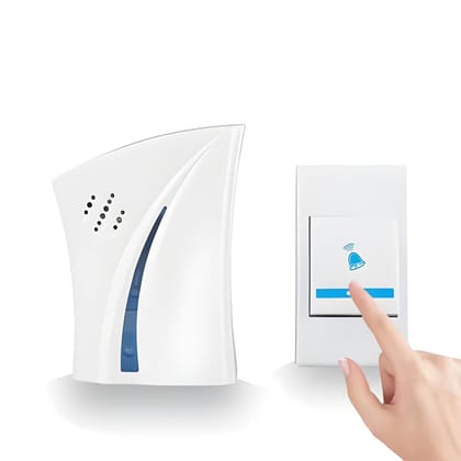 Wireless Doorbell with 32 Melodies – Cordless Remote Door Bell with LED Indicator, Long Range Calling Bell for Home, Office, Shop, Warehouse & Factory Use