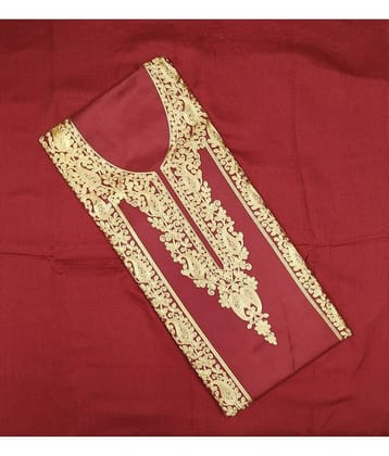 Soul Essence - Unstitched Maroon Woollen Dress Material ( Pack of 1 )