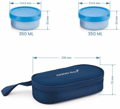 Good Day Easymeal Twin 2 Containers Plastic Office Lunch Box (700 ml)