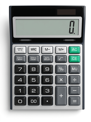 Professional 12-Digit Desktop Business Calculator with 120-Step Check & Correct Function - Dual Power Silver Edition