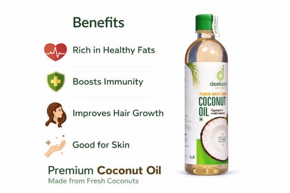 Deeksam Wood Pressed Coconut Oil | Pure Chekku Thengai Ennai | 100% Natural & Unrefined | Edible Grade | 500ML