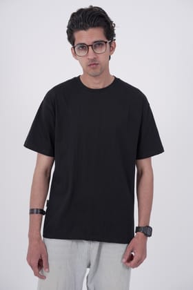Essential Basics 210GSM Black oversized Plain T-shirts