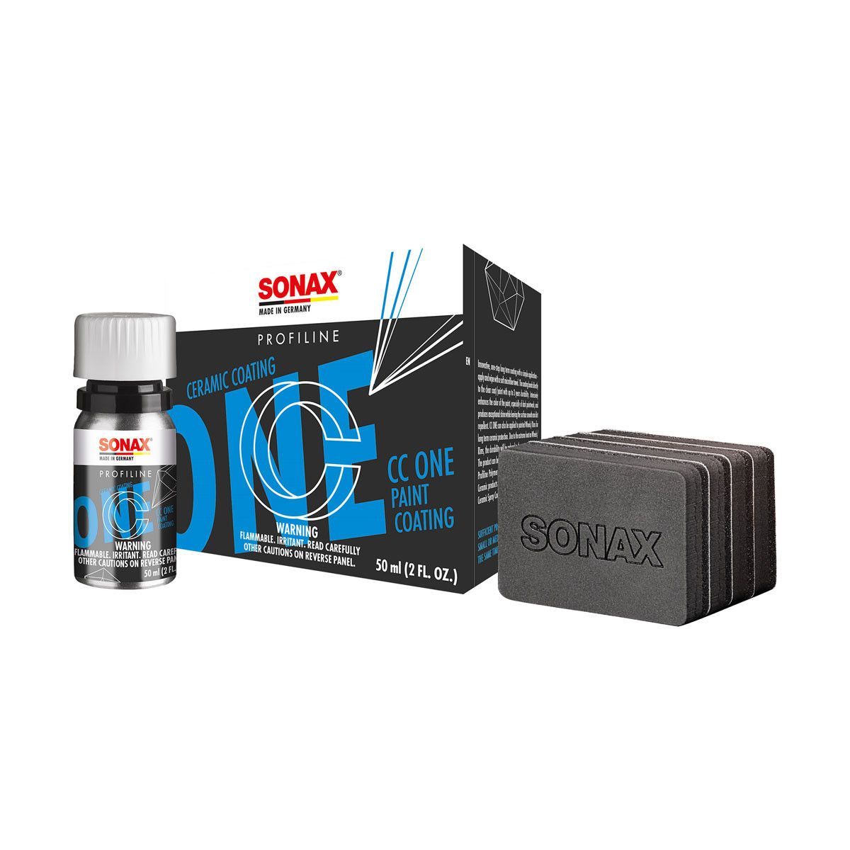 SONAX Profiline Ceramic Coating CC ONE 40ml | High Gloss Hydrophobic Coating | Easy One-Step Application for Paint, Glass, Plastic & Metal | Si-Carbon Technology | Car Care Products