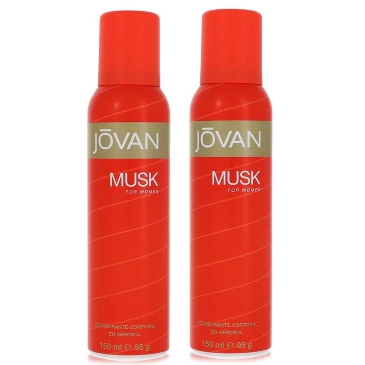 Jovan Musk Body Spray for Women, 150ml Set of 2
