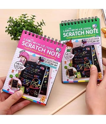 ( Pack Of 2 ) 53 Arts A6 Size Paper Sheet Art Book and Craft Paper Rainbow Scratch Book
