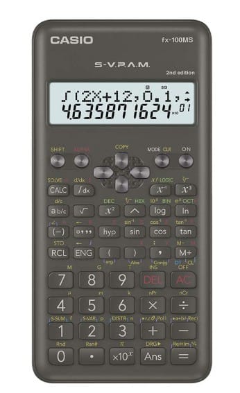 Casio FX-100MS 2nd Gen Non-Programmable Scientific Calculator, 300 Functions and 2-line Display