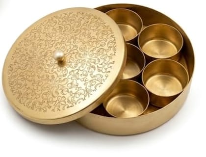 Handcrafted Iron Spice Box Set for Kitchen with 7 Containers | Species Organiser Container