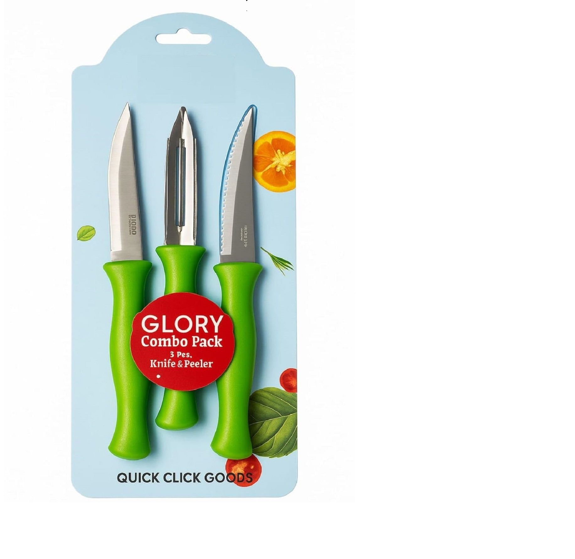 Green Knife Set 3pcs