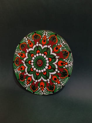 Hand-Painted Decorative Mandala Wooden Wall Art Plate
