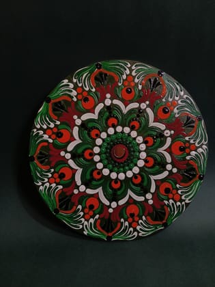Hand-Painted Decorative Mandala Wooden Wall Art Plate