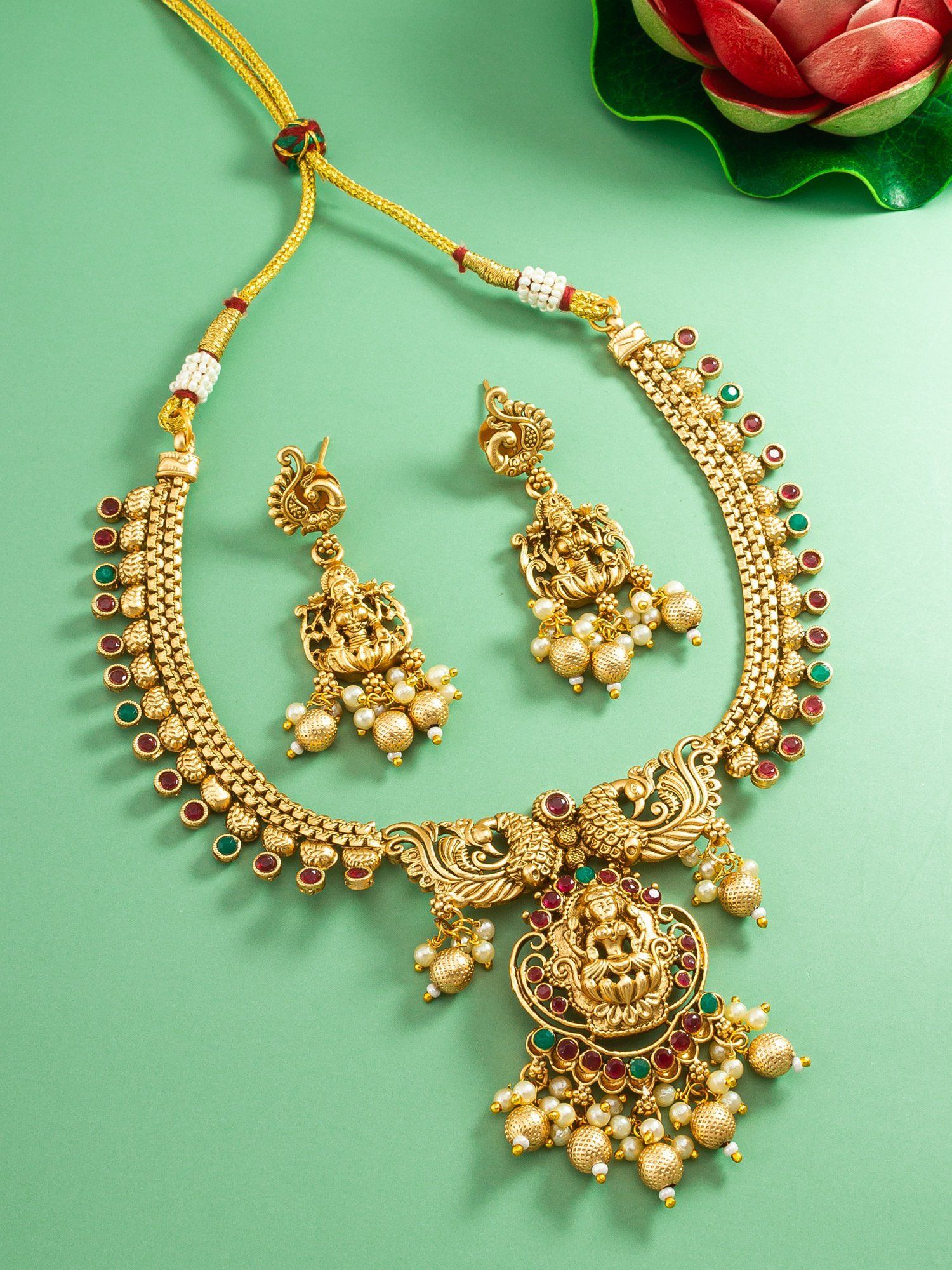 Morison Delicate Gold Necklace and Earrings  A Symphony of Grace