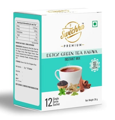  Swechha Premium Bulk Detox Green Tea(Weight Loss / Immunity / Herbal Tea ) Kahwa Instant Mix BULK BUYER Pack  - 30 x 12 Sachets Contact us available in Description 