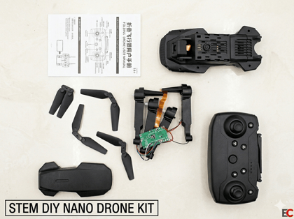 STEM DIY Nano Drone Kit (E88 Model) - Build Your Own RC Quadcopter with 4K HD Double Camera | Educational Foldable Drone Toy for Kids & Beginners | Complete Assembly Kit with Remote Controller & Manual