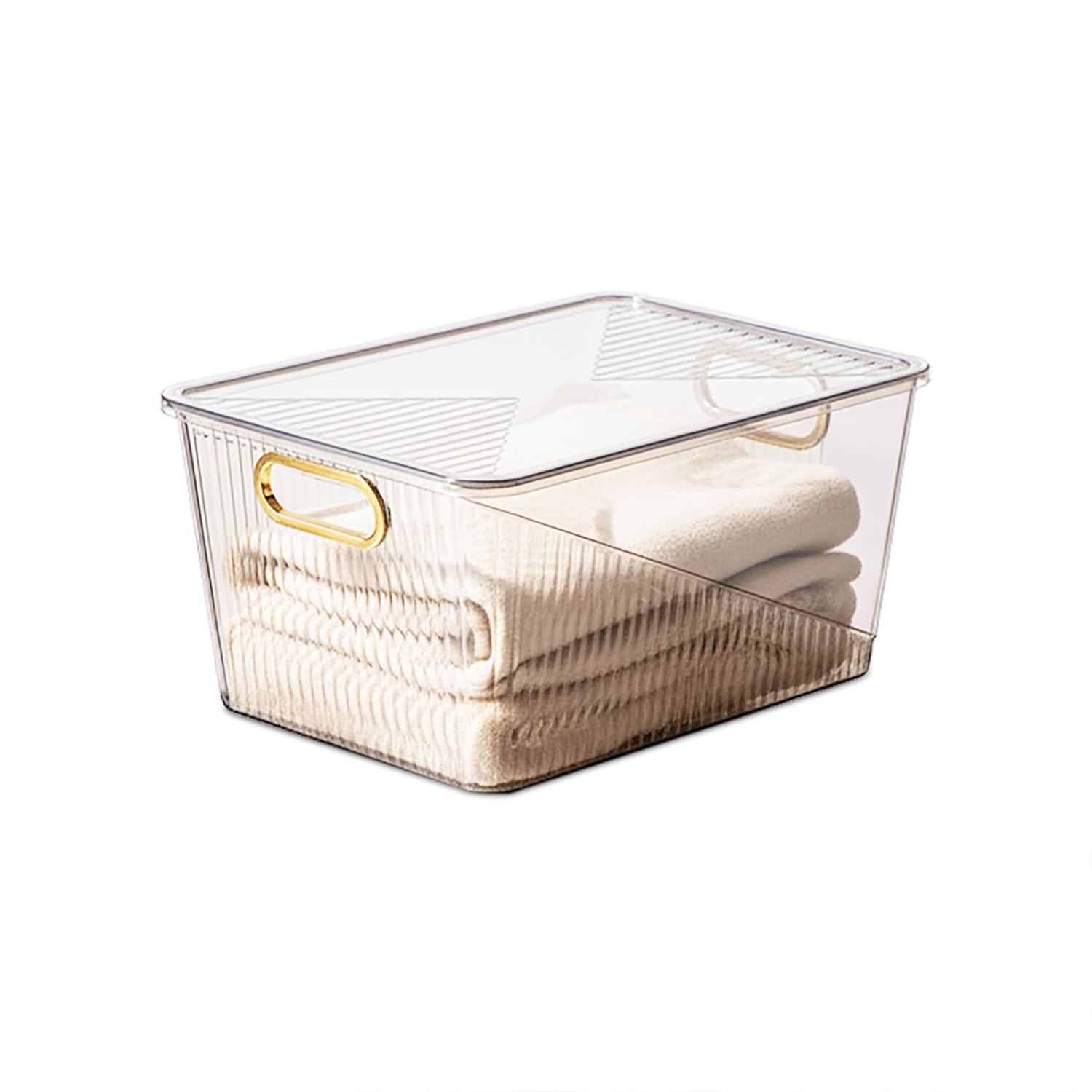 MILTON Premier Organizer Large 10.5 Litre Multipurpose Unbreakable Plastic Storage Box with Lid, Crystal Clear, BPA-Free, Stackable & Transparent,for Clothes,Toys,Kitchen,Office & Household Items,Grey