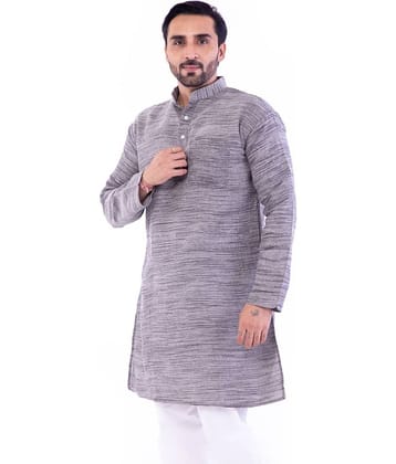 DESHBANDHU DBK - Grey Cotton Men's Regular Kurta ( Pack of 1 )