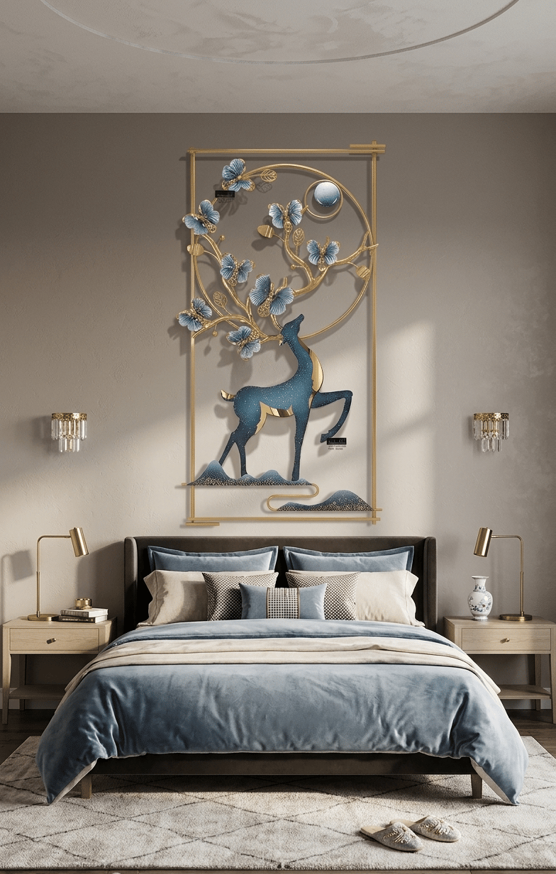 Luxury Deer Wall Art – Modern Metal Wall Decor for Living Room & Bedroom