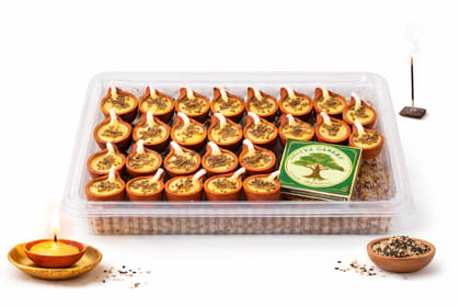 Ghee Diya Mixed Sesame Seeds (33 Pcs) with Match Box | Ready to Use Pooja Diya Ghee Diya Mixed Sesame Seeds (33 Pcs) with Match Box | Ready to Use Pooja Diya