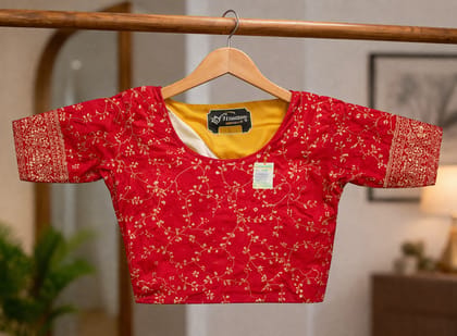 Vinaaum Creation Red Embroidered Ethnic Blouse