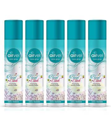 Airvel Floral Fragrance Room Spray Air Freshener for Home, Bathroom and Car 217ml ( Pack of 5 )
