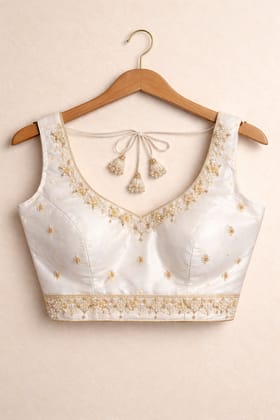 Ivory Elegance Hand-Embroidered Bridal Blouse Ivory Elegance Hand-Embroidered Bridal Blouse