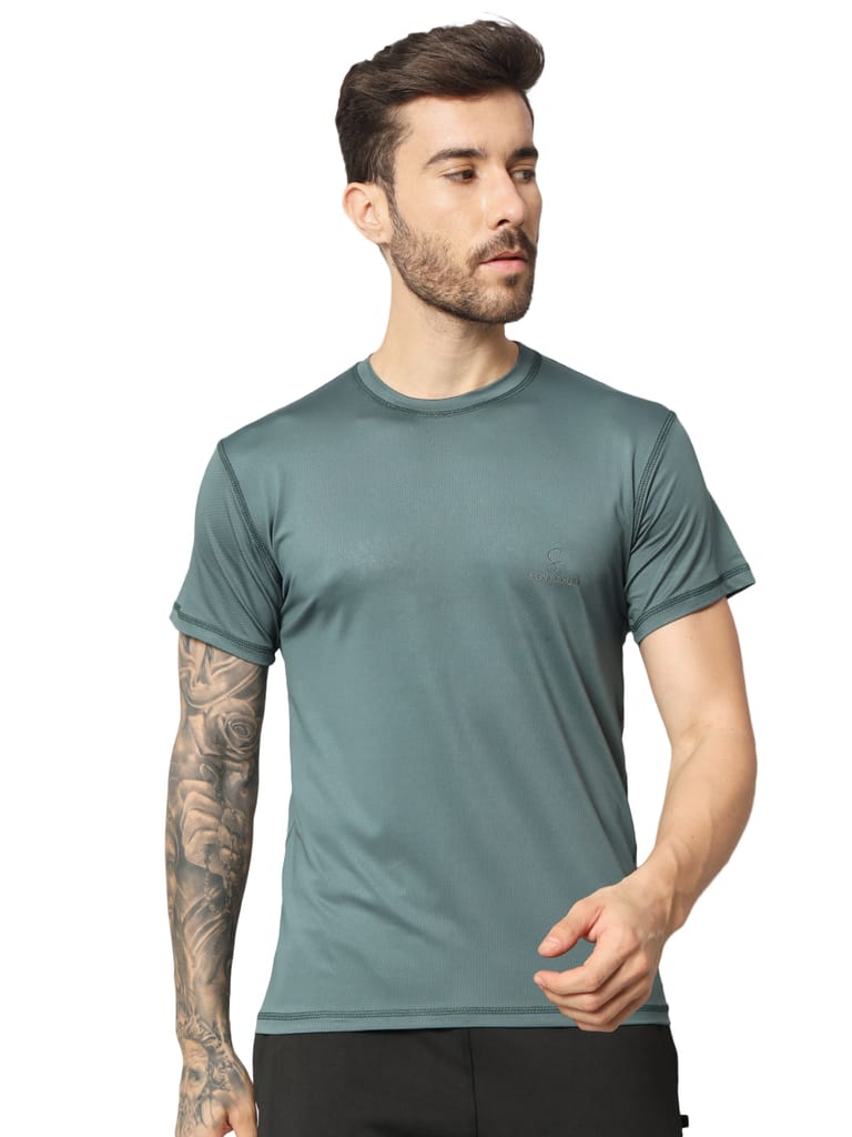 Savvy X Wear Men's Solid Round Neck Performance T-Shirt