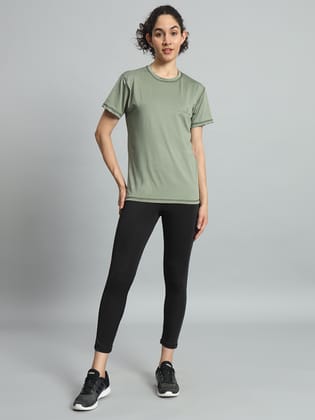 Savvy X Wear Women's Olive Green Activewear T-Shirt
