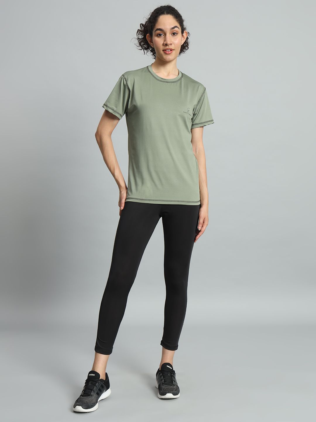 Savvy X Wear Women's Olive Green Activewear T-Shirt