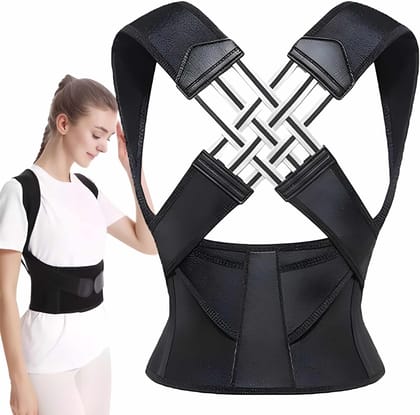 Shoulder Posture Brace for Men & Women | Breathable Back Posture Corrector | Upper Back Support & Back Straightener | Effective Posture Correction for Neck, Shoulder & Back Pain Relief