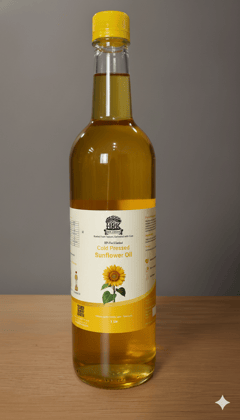 Wood Pressed Sunflower Oil (Cold Pressed | Chemical-Free | HRK Farms)