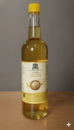 Wood Pressed Sesame Oil (Cold Pressed | Chemical-Free | HRK Farms)