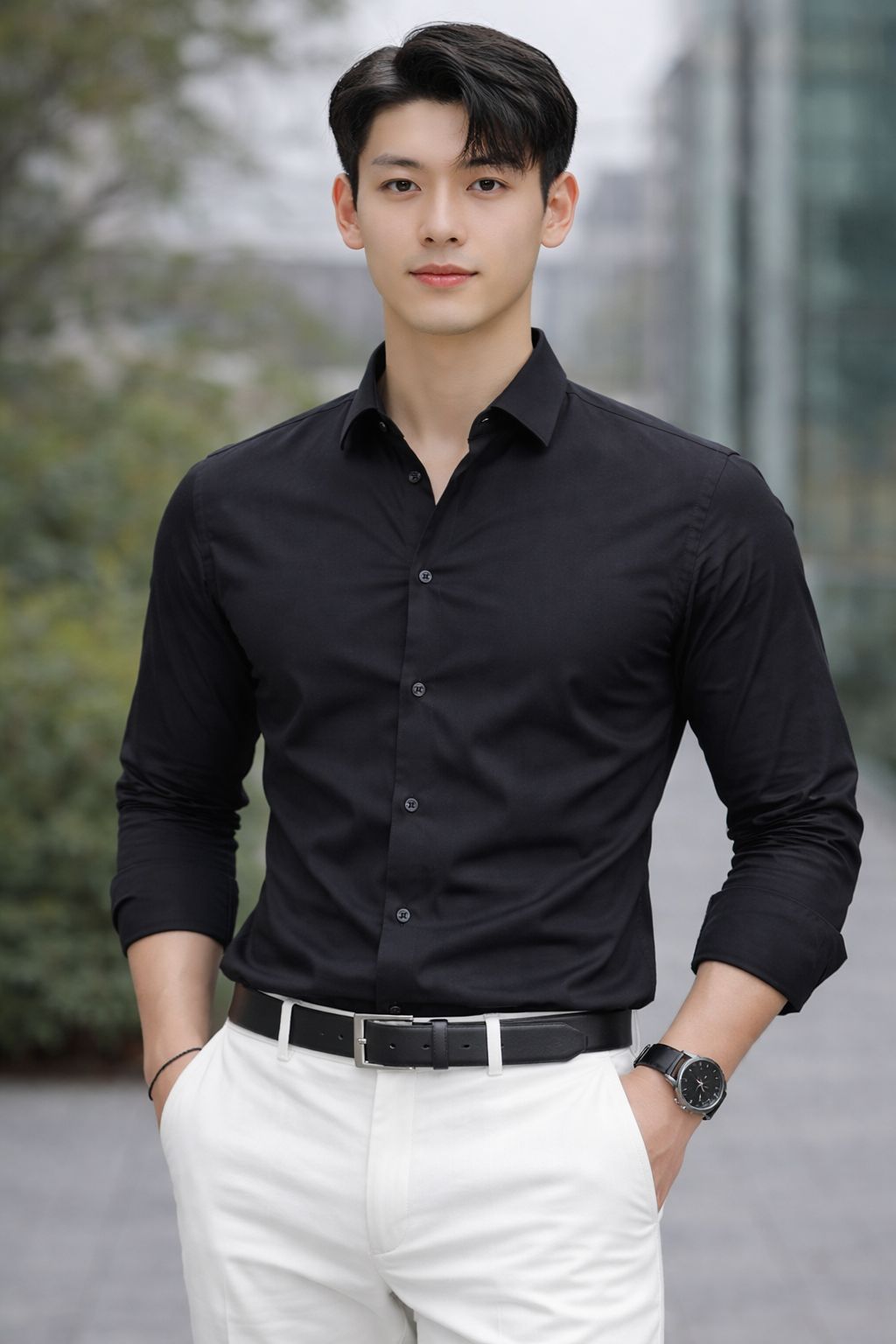 Men's Premium Black Full Sleeve Formal Regular Fit Shirt