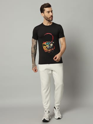 Savvy X Wear Men's Solid Round Neck Performance blackT-Shirt