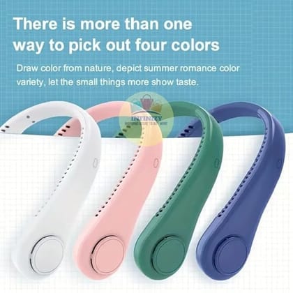 Neck Fan, Bladeless Cooling Fan, 8H Working Time, Headphone Design Personal Fan, Adjustable Neck Fann