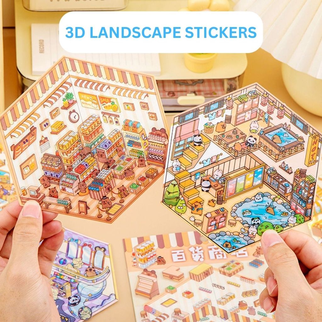 3D Landscape Stickers | Miniature Scene Decorative Wall Stickers | Nature Theme DIY Decor for Home, Laptop, Scrapbook - Toys and Games | Buy online on ZillyBuy