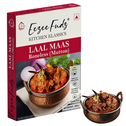 Eezee Fudz Kitchen Klassics Laal Maas (Boneless) | Ready to Eat Rajasthani Mutton Curry | 300g | 2 Minute Heat & Eat