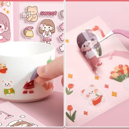 Kawaii Self Adhesive Stickers Set (100 Sheets) | Cute Japanese Washi Stickers for Scrapbooking, DIY Crafts & Journaling | Assorted Aesthetic Girls Sticker Pack