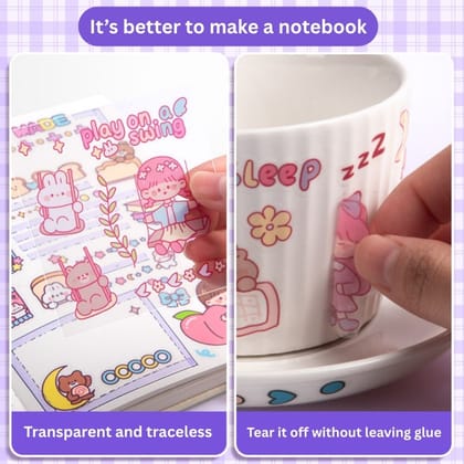2000 PCS Kawaii Stickers Set | Waterproof Vinyl Transparent Self Adhesive Washi Stickers | 200 Sheets for Laptop, Water Bottle, Scrapbook & Journaling Gift Box