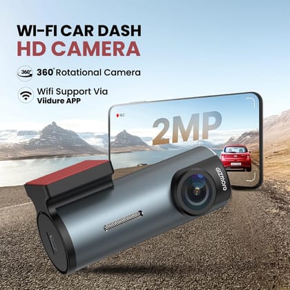 Gizmore Auto Sight Wi-Fi Dash Camera – 1080p Full HD Car Camera with 360° Rotatable Design