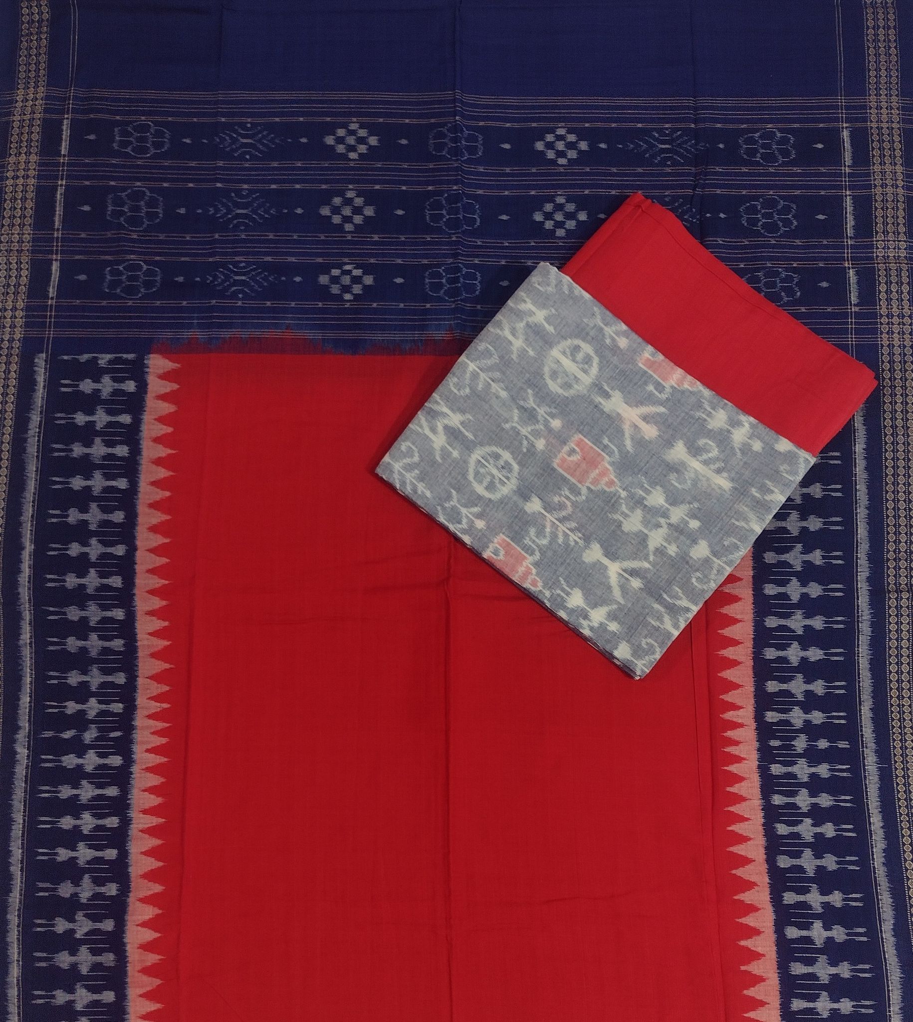 Grey Sambalpuri Handloom Unstitched Dress Material