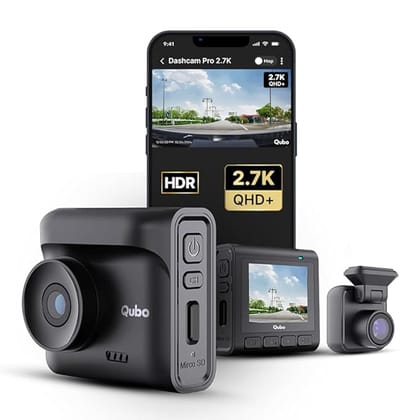 Qubo Car Dashcam Pro 2.7K Dual Channel 