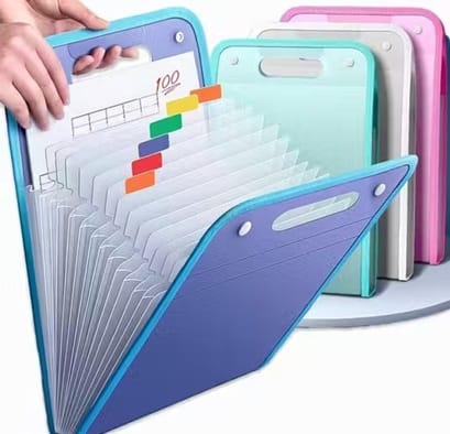 13 Layer Accordion File Folder Organizer for A4 & Letter Size | Expanding Multi-Pocket Document File | Office & Student File Storage (Multicolor, 1 Pc)
