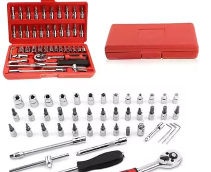 46 in 1 Pcs Tool Kit & Screwdriver and Socket Set Multi Purpose Tool Case| Essential DIY| Repair Tool Set for Home and Office