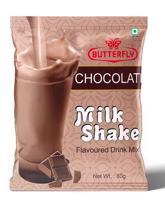 Butterfly Milk Shake 80G Pouch (Chocolate)  by Butterfly Dessert Mixes and Bakery Needs.