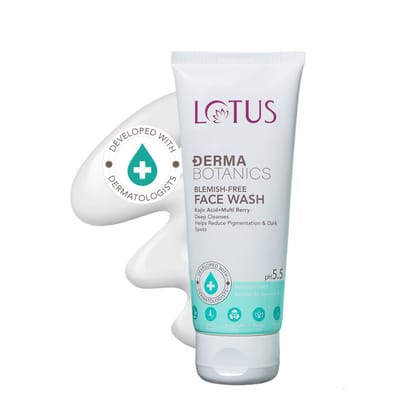 Lotus Herbals Lotus DermaBotanics Kojic Acid + Multi Berry Blemish-Free Face Wash, pH5.5, For Sensitive Skin (100g)
