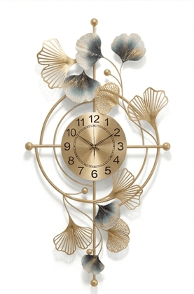 Ethereal Butterfly Garden Wall Clock – Handcrafted Blue & Gold Metal Art